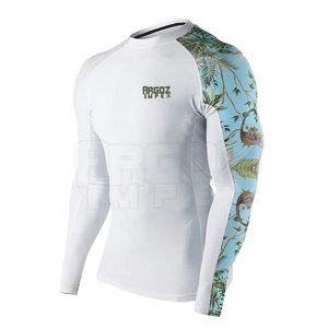 เสื้อแรชการ์ดแขนยาวผู้ชายแบบ OEM สั่งทำได้ ระบายอากาศ แห้งเร็ว สวมใส่สบาย ผลิตจากโพลีเอสเตอร์ผสมสแปนเด็กซ์ ขายส่ง - Product Image 2