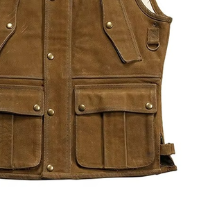 Motorcycle <b>Biker</b> <b>Vest</b> Men Genuine <b>Leather</b> Crocodile Embossed <b>Vest</b> Sleeveless Custom Logo <b>Leather</b> <b>Vest</b> Make Lacosted Products - Product Image 3