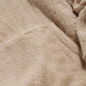 Good <b>Fabric</b> New Arrival Customized <b>Sherpa</b> Fluffy <b>Fleece</b> Winter Embroidered Heavyweight Pullover Hoodie Men Plain Dyed Breathable - Product Image 5