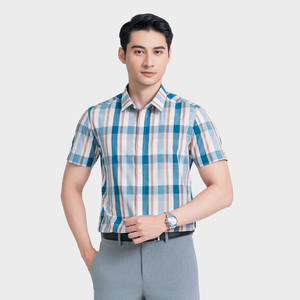 Aristino <b>Men's</b> Slim Fit <b>Short</b>-<b>Sleeve</b> Anti-Wrinkle Print Bamboo Blend Casual <b>Shirt</b> High Quality Plus Size Quick Dry SALE ASS050AZ - Product Image 1