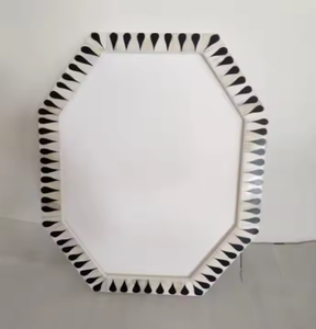 Miroir mural de salle de bain décoratif fait à la main personnalisé style rustique incrustation d'os meilleure qualité par artisanat en croissant - Product Image 3