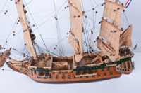 Kapal Model Kayu Friesland Bingkai Dekoratif Teknik Lukis untuk Dekorasi Rumah Vietnam T399 63Lx20Wx53.5H cm