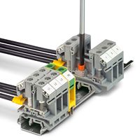 Bloc de déconnexion en céramique OTTA 6-T - Usage industriel, connexion par boulons, contacts en cuivre, 100A max en courant continu