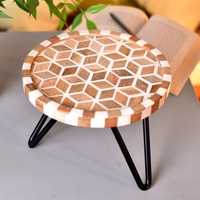 Support à gâteau de luxe fait main en os et fer, écologique et durable, avec incrustation d'os, options personnalisables pour la vente en gros et la décoration de fêtes