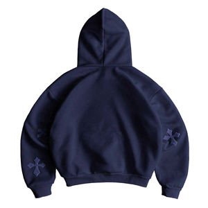 Sweat à capuche unisexe en polaire à coupe régulière avec patchs en forme de serviette, poids lourd pour l'hiver, 100% polyester, imperméable, écologique - Product Image 2