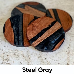 Juego de posavasos de resina epoxi cuadrado personalizable de alta calidad, posavasos de barra de madera redondos y cuadrados, alfombrilla y almohadilla de calidad - Product Image 4