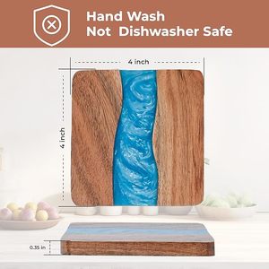 Handcrafted Wood Epoxy <b>Table</b> <b>Coaster</b> for Dining <b>Table</b> Wedding Christmas Decoration Family Gathering Parties - Product Image 4