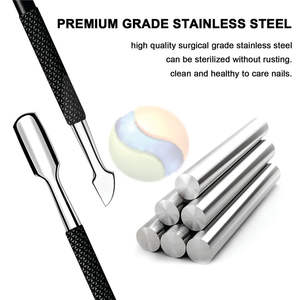 Pousse-cuticules professionnel en acier inoxydable double extrémité de qualité supérieure, outil de beauté avec logo personnalisé - Product Image 3