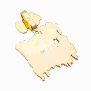 Pendentif et breloque MONEY ATTITUDE personnalisés en or jaune 14 carats avec moissanite, série Money Attitude - Product Image 1
