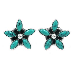 Pendiente turquesa de Plata de Ley 925, joyería de moda para niñas con cabujón de piedras preciosas - Product Image 2