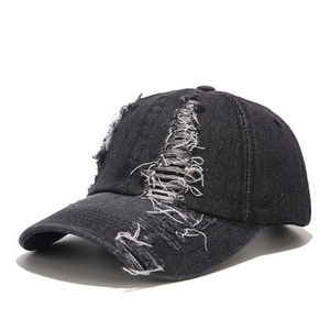 Gorra de algodón de 6 paneles con logotipo personalizado Sombrero de papá ajustable vintage Denim desgastado lavado para hombres y mujeres - Product Image 5