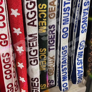 งานฝีมือคริสตัลไปมัสแตงกระเป๋าเงินลูกปัดแก้วแบบสั่งทำลูกปัดสีขาวทองลูกปัดเมล็ดอินเดียสไตล์กำหนดโลโก้ได้เองกระเป๋าเครื่องประดับ - Product Image 1