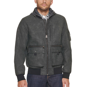 Blouson de Baseball en laine et cuir brodé pour homme, taille Plus, vente en gros - Product Image 1