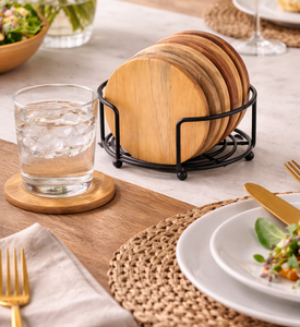 Eco friendly wooden <b>coasters</b> Reusable <b>drink</b> <b>coasters</b> Heat resistant wooden <b>coasters</b> Water glass <b>coaster</b> - Product Image 3