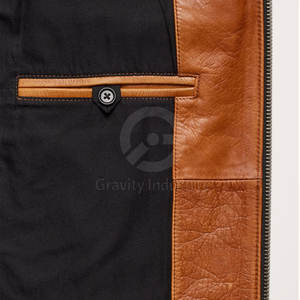 Chaqueta de Cuero Personalizada para Hombre, Venta Directa de Fábrica 2026, con Cuello Alto y Logotipo Frontal, MOQ Bajo, Chaqueta de Invierno - Product Image 5