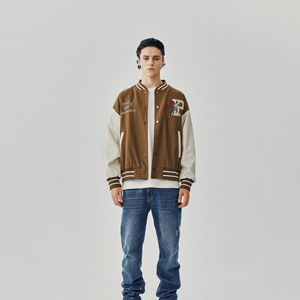 แจ็กเก็ตบอมเบอร์สไตล์เบสบอลวินเทจคลาสสิกสำหรับผู้ชายแจ็คเก็ตเลตเทอร์เม็นสำหรับทุกเพศเสื้อแจ็คเก็ตหนังขนสัตว์ - Product Image 4