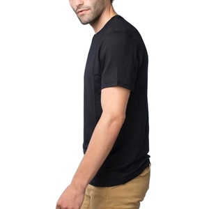 Camisetas 100% algodón con impresión de logotipo personalizado, camisetas con cuello redondo para hombre, camisetas informales de algodón con cuello redondo para uso diario, camisetas negras - Product Image 1