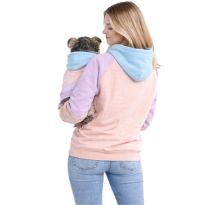 Ensemble assorti en molleton style « Cotton Candy » pour chiens et propriétaires : sweat à capuche élégant, confortable et douillet pour animaux et humains - Product Image 2