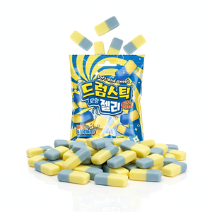 Venta al por mayor Halal Fruity Gummy Candy Envuelto individualmente en bolsa Korean Stick Jelly Blueberry Banana Distribuidor - Product Image 2