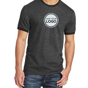 Pas cher prix personnalisé sonnerie t-shirts en vrac coton/polyester mélange t-shirts t-shirts grossistes vêtements de sport tri-mélange sonnerie t-shirts - Product Image 2