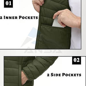 Factory Direct <b>Mens</b> Hooded Puffer <b>Jacket</b> Lightweight & Warm Fabric Insulated <b>Winter</b> Coat Outdoor Activities <b>mens</b> puffer - Product Image 5