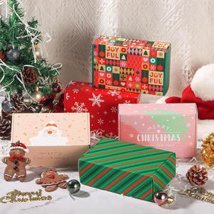 Petite boîte-cadeau de Noël de cadeau de 6x4x2 pouces avec couvercle, boîtes d'expédition recyclables en carton ondulé pour les petites entreprises, pour le cadeau - Product Image 4