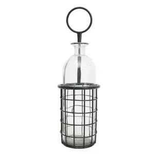 Vase à fleurs moderne en tube de verre et métal, élégant pour la table, la maison, l'hôtel, le décor, nouveau design - Product Image 3