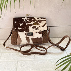 Sac à main en cuir de vachette nouvelle mode sac à main pour femmes sac à main femmes élégant en cuir de fourrure de vachette sac à bandoulière pour les femmes - Product Image 1