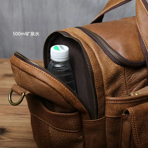 Bolsas de gimnasio de hombro de lona de viaje deportivo de cuero genuino de gran capacidad | Bolsas de gimnasio de lona de viaje de cuero personalizadas para exteriores - Product Image 2