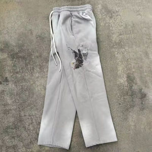 Logotipo personalizado OEM al por mayor de peso pesado ecológico tendencia hombres conjuntos de algodón poliéster Patchwork chándales ropa de calle personalizada - Product Image 6