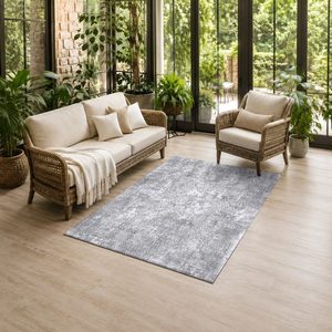 <b>RUGS</b> DEPOT LXDP-0310 Wholesale Grey <b>Silver</b> Minimalist Designer Digital Printed Machine Washable Chenille Area <b>Rug</b> Non Slip - Product Image 6