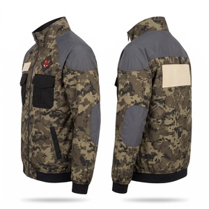 Chaqueta Cortavientos de Caza Personalizada, Diseño Digital Camuflaje Bosque Desteñido Vintage, Cuello Alto, Nylon Espigado, Parche Bordado - Product Image 5
