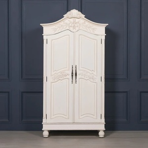 Chateau <b>White</b> Double <b>Wardrobe</b> Made Of Solid Mahogany <b>Wood</b> High Quality With Carved and <b>White</b> Color For Indoor Use - Product Image 2