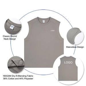 เสื้อออกกำลังกายกล้ามเนื้อแขนกุดผู้ชายเสื้อออกกำลังกายผ้าฝ้าย - Product Image 2