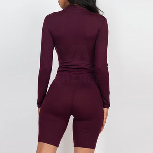 Stylish <b>Mock</b> <b>Neck</b> And Shorts Set For Women Summer Matching Two Piece Casual Outfit For Outdoor Activities - Product Image 3