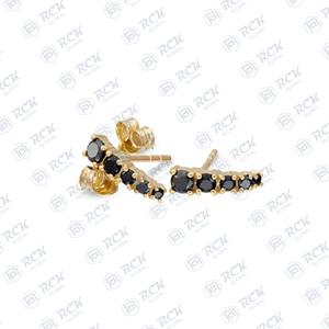 Negro 0,50 TCW redondo brillante corte Moissanite Stud pendientes para mujer diamante Studs aniversario regalo joyería para ella - Product Image 3