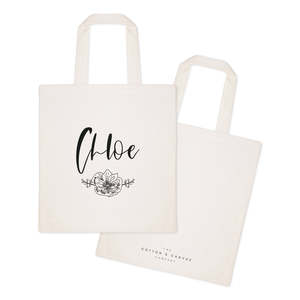 Modern Floral Canvas Tote Bag Personalized Name Embroidery & Letter Decoration Fashionable Open Closure for Summer Autumn Winter - Product Image 2