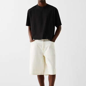 100% coton Boxy Fit surdimensionné T-Shirt unisexe Hip Hop Style goutte épaule haute qualité poids lourd recadrée sans couture avant - Product Image 1