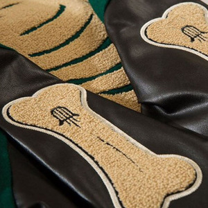 Men's Custom Logo Winter Varsity <b>Jacket</b> Plus Size Waterproof Woolen Sleeves Chenille Embroidery Patch Oversized Zipper Cotton - Product Image 5