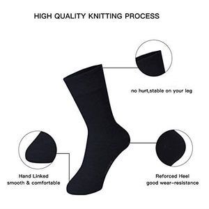 Logo personnalisé couleur unie noir hommes chaussettes de bureau fonctionne chaussettes homme - Product Image 4