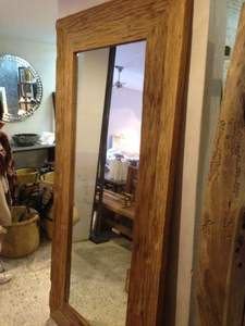 Les cadres en bois modernes Offre Spéciale de miroir de style avec le miroir en bois de couleur unie naturel et brun encadre l'utilisation en bois de salon - Product Image 4