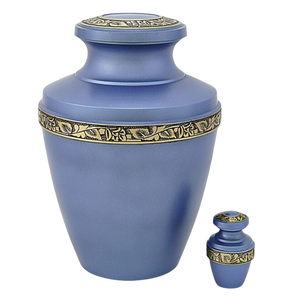 โกศบรรจุอัฐิสำหรับผู้ใหญ่ สีแดงสวยงาม พร้อมแถบสีทอง ทำจากโลหะทองเหลือง/อะลูมิเนียม สำหรับใส่เถ้ากระดูกหลังการฌาปนกิจศพ - Product Image 4