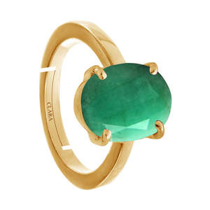 NOVAMART Fine Natural & Certified Oval-Cut <b>Emerald</b> Engagement <b>Ring</b> Panna Gemstone Wholesale Export - Product Image 3