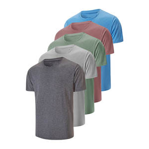 T-shirts de sport pour hommes en coton et polyester de qualité supérieure avec logo personnalisé Tissu à séchage rapide et respirant pour Streetwear Fitness - Product Image 1