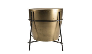 Mesa auxiliar de metal de dos pisos de lujo hecha a mano para sala de estar y dormitorio con calidad superior - Product Image 2