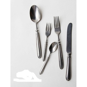Ensemble de couverts en acier inoxydable forgé à la main, finition noire, 5 pièces, vaisselle de table, pour la maison, les mariages, les dîners - Product Image 5