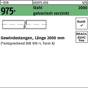 Varilla Roscada DIN 975 M6 X 2000mm Acero Galvanizado 1 Pieza - Product Image 1