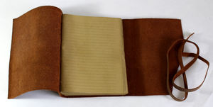 Cuaderno Promocional Personalizado para Negocios, Hecho a Mano con Papel de Algodón Reciclado, Cordones de Cuero, Costuras en el Lomo, Diario de Viaje - Product Image 2