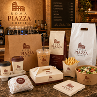 Gobelets à café personnalisés AT PACK avec couvercles, emballage personnalisé pour les marques de cafés, sacs, boîtes, serviettes, solution d'emballage complète