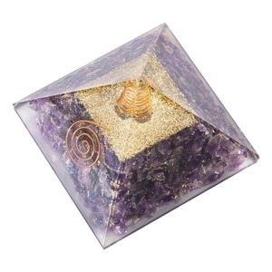 Vente en gros de puces de cristal d'agate naturelle faites à la main Pyramide d'orgone Feng Shui Énergie Protection EMF Guérison spirituelle par améthyste - Product Image 2